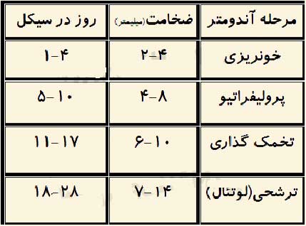 ضخامت اندومتر 8 میلیمتر